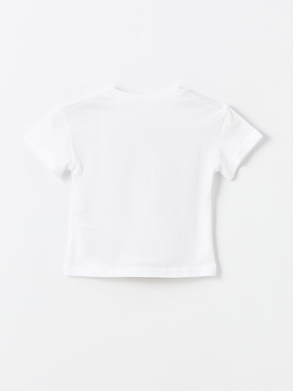 Beyaz Bisiklet Yaka Kısa Kollu Baskılı Erkek Bebek Tişört-1