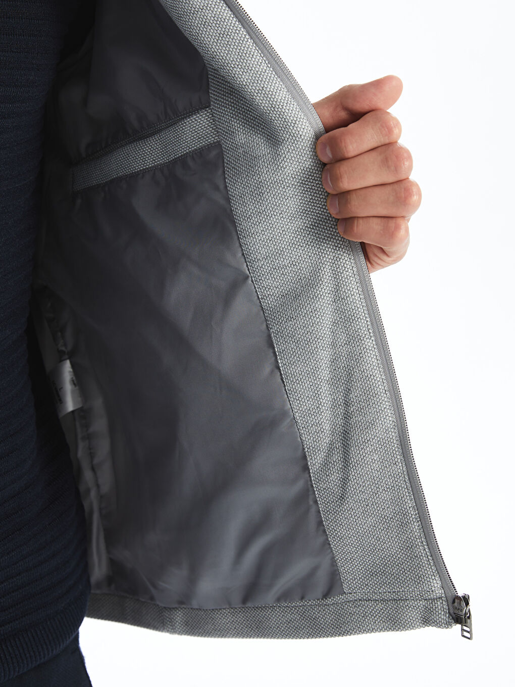 Standard Fit Biker Neck Men's Coat -S4MG30Z8-LAL
