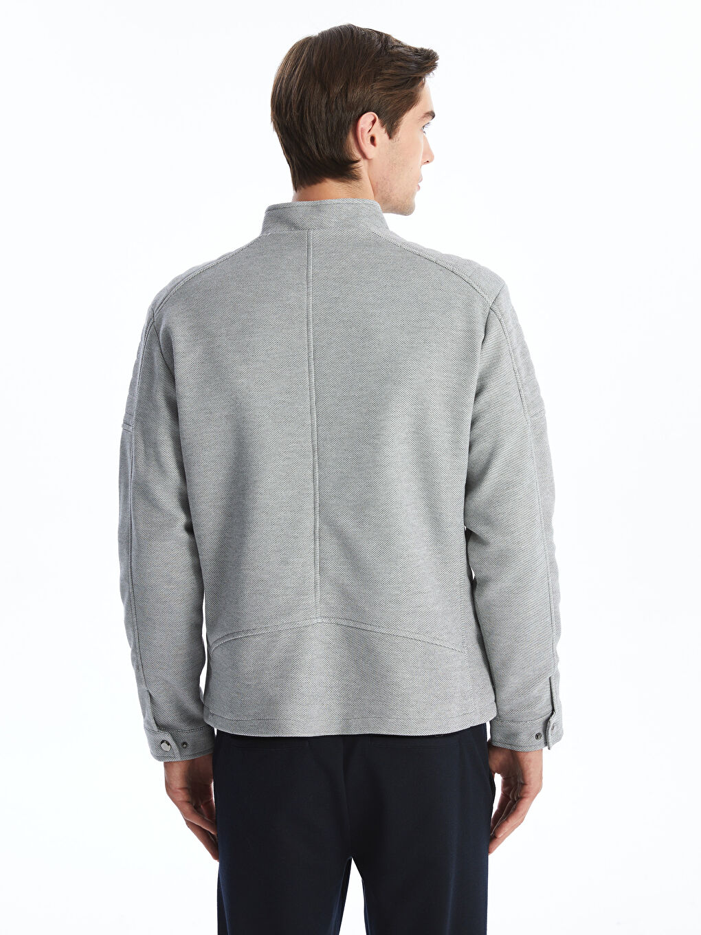 Standard Fit Biker Neck Men's Coat -S4MG30Z8-LAL