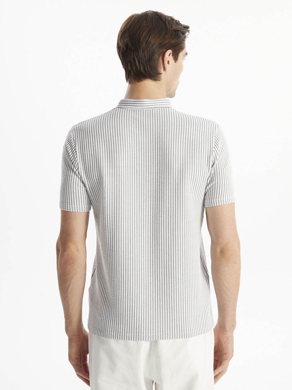 Grandad Collar Short Sleeve Men's T-Shirt -S4MG91Z8-LEG