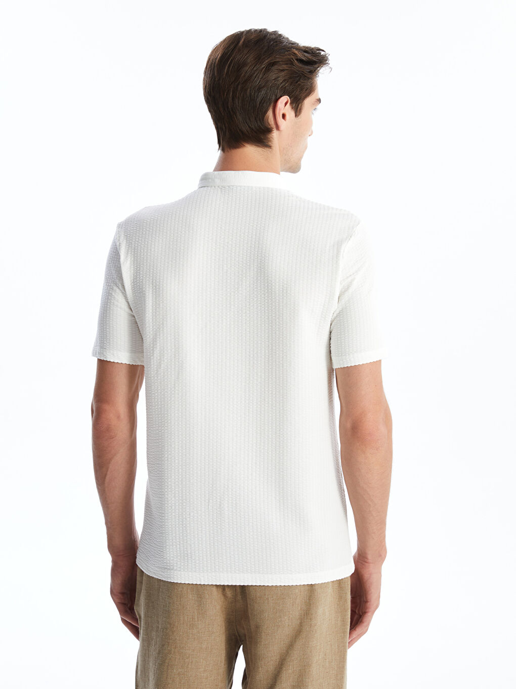 Grandad Collar Short Sleeve Men's T-Shirt -S4MG91Z8-R9J