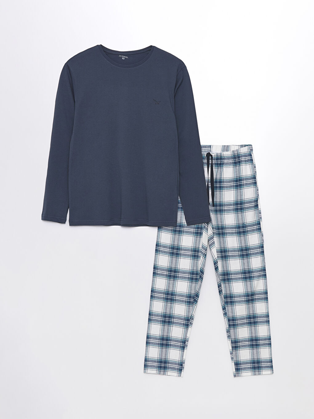 İndigo Standart Kalıp Erkek Pijama Takımı-5