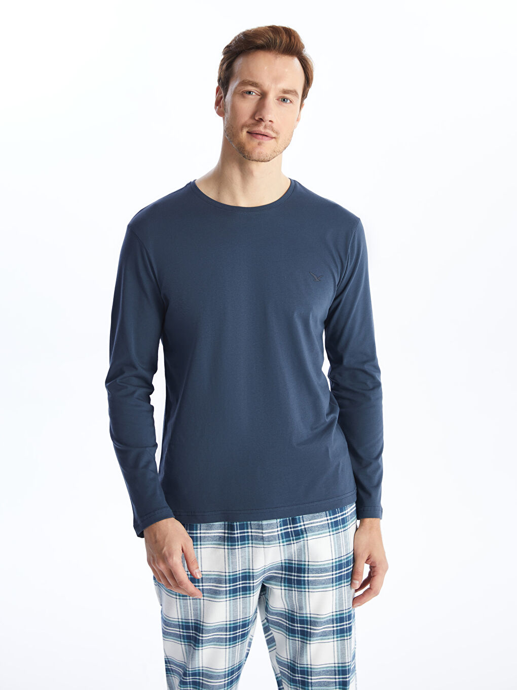 İndigo Standart Kalıp Erkek Pijama Takımı-2