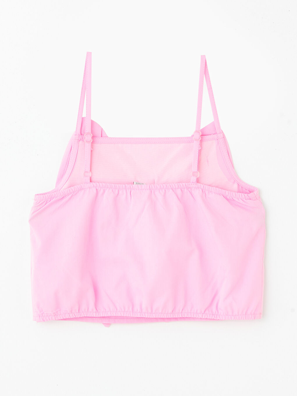 LCW Kids Pembe Kare Yaka Kız Çocuk Crop Bluz - 1