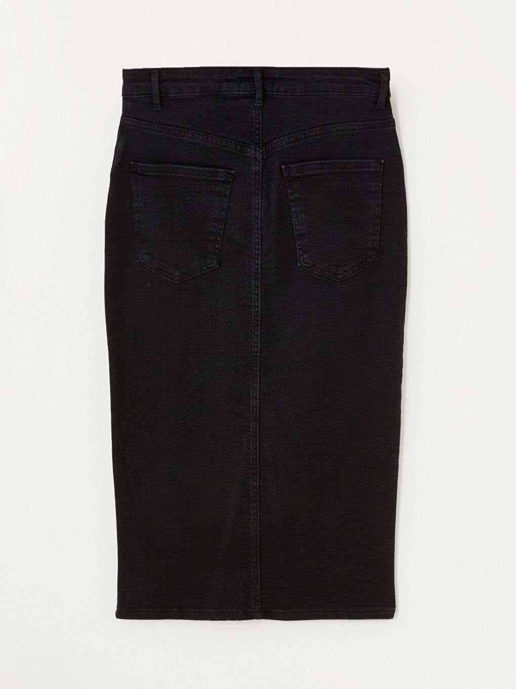 LCWAIKIKI Classic Siyah Dar Fit Kadın Jean Etek - 5