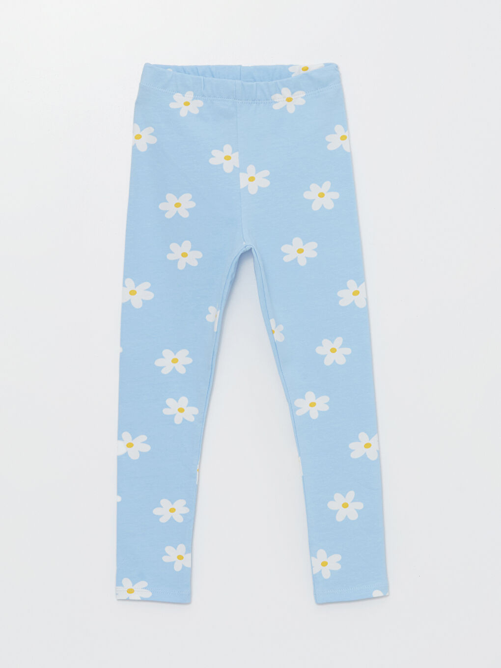 Mavi Beli Lastikli Çiçekli Kız Bebek Tayt 3'lü-1