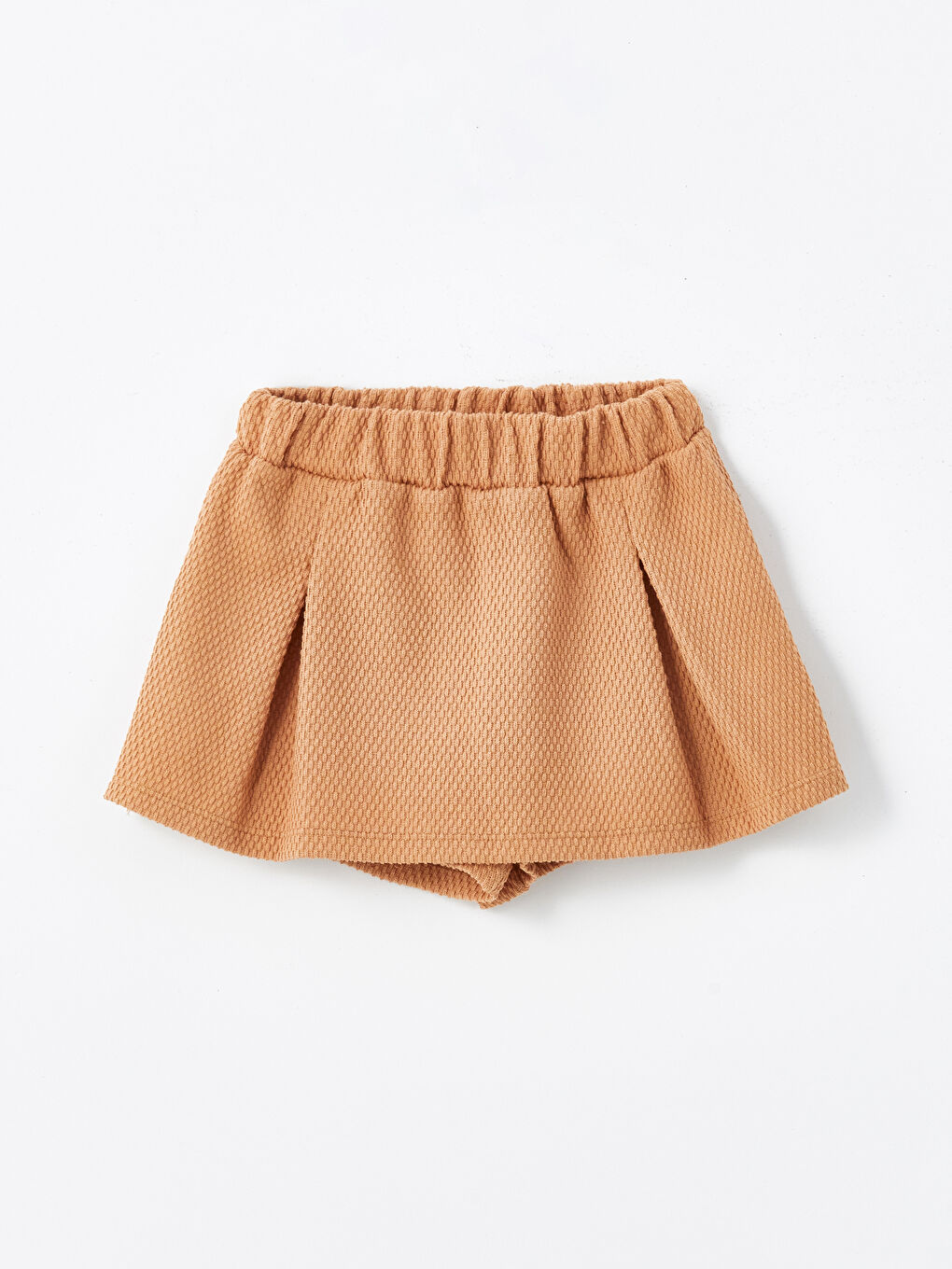 Kahverengi Beli Lastikli Kız Bebek Şort Etek