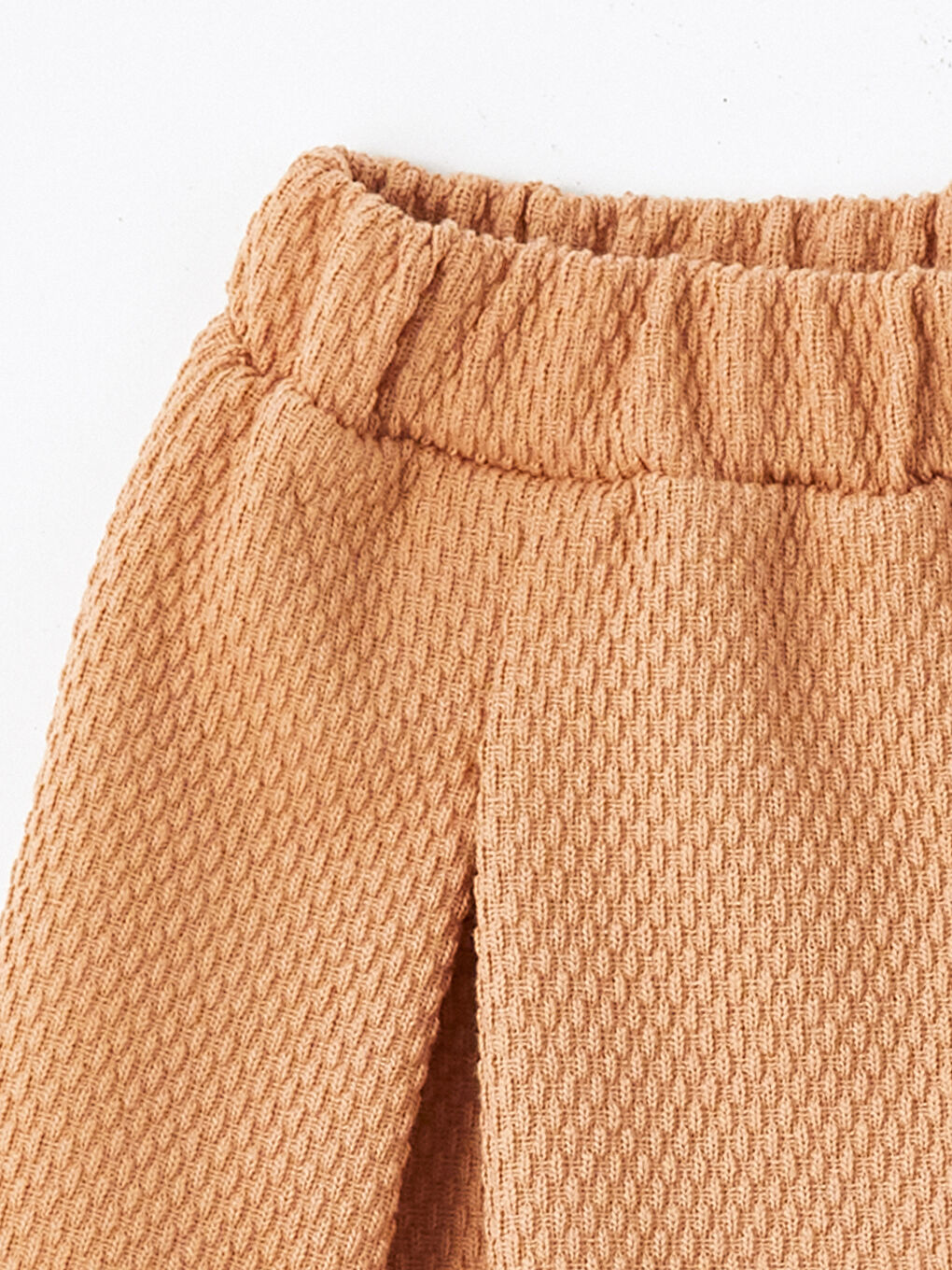 Kahverengi Beli Lastikli Kız Bebek Şort Etek-2