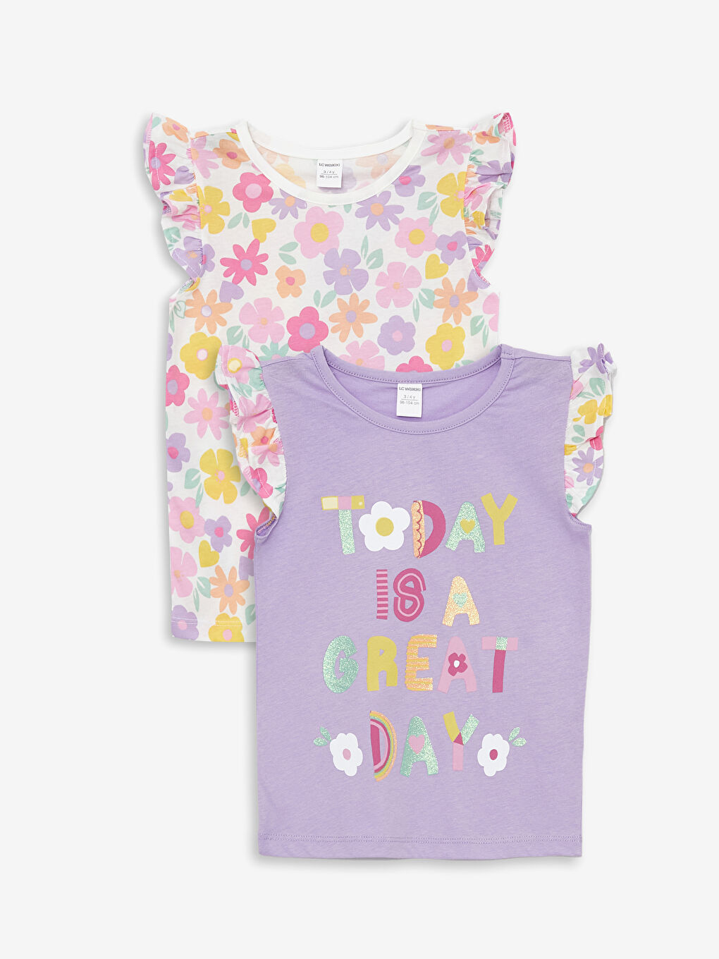 Crew Neck Short Sleeve Baby Girl T-Shirt 2 Pieces -S4MI93Z1-KLK