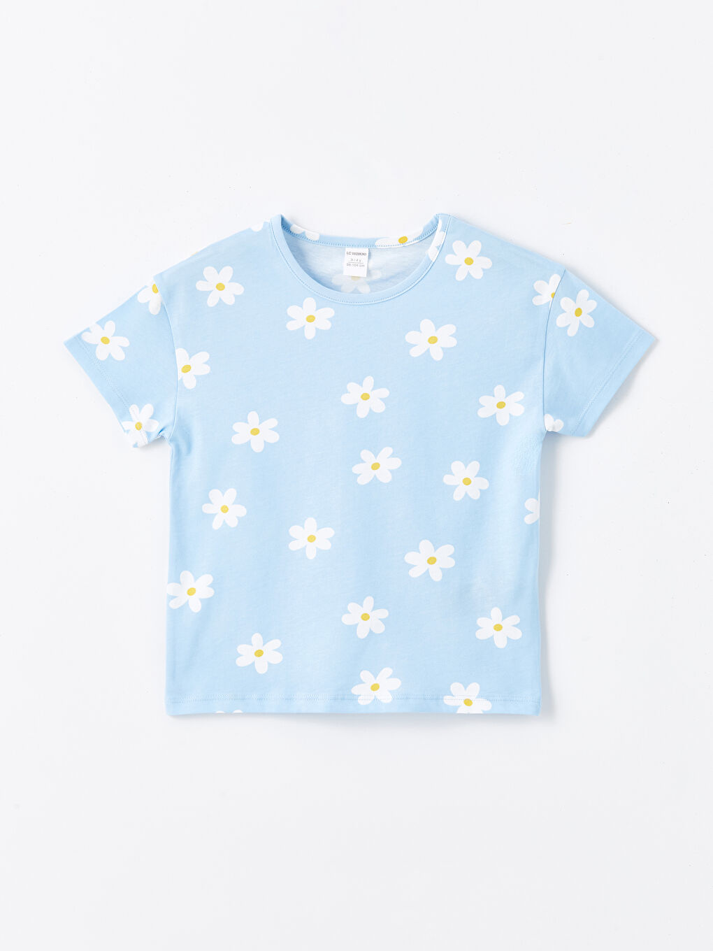 Crew Neck Short Sleeve Floral Baby Girl T-Shirt, Pack of 2-3