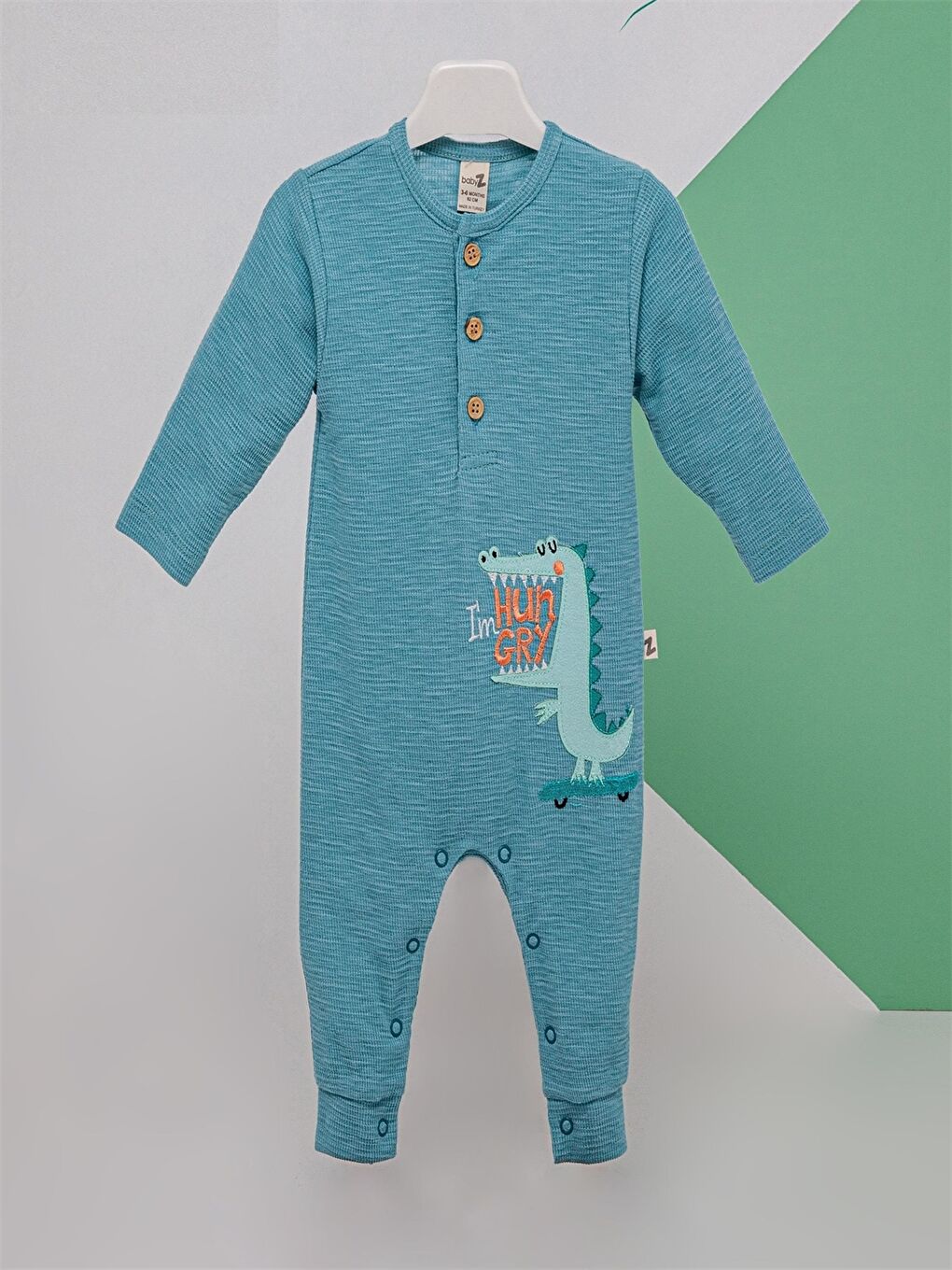 İndigo Bisiklet Yaka Baskılı Erkek Bebek Tulum