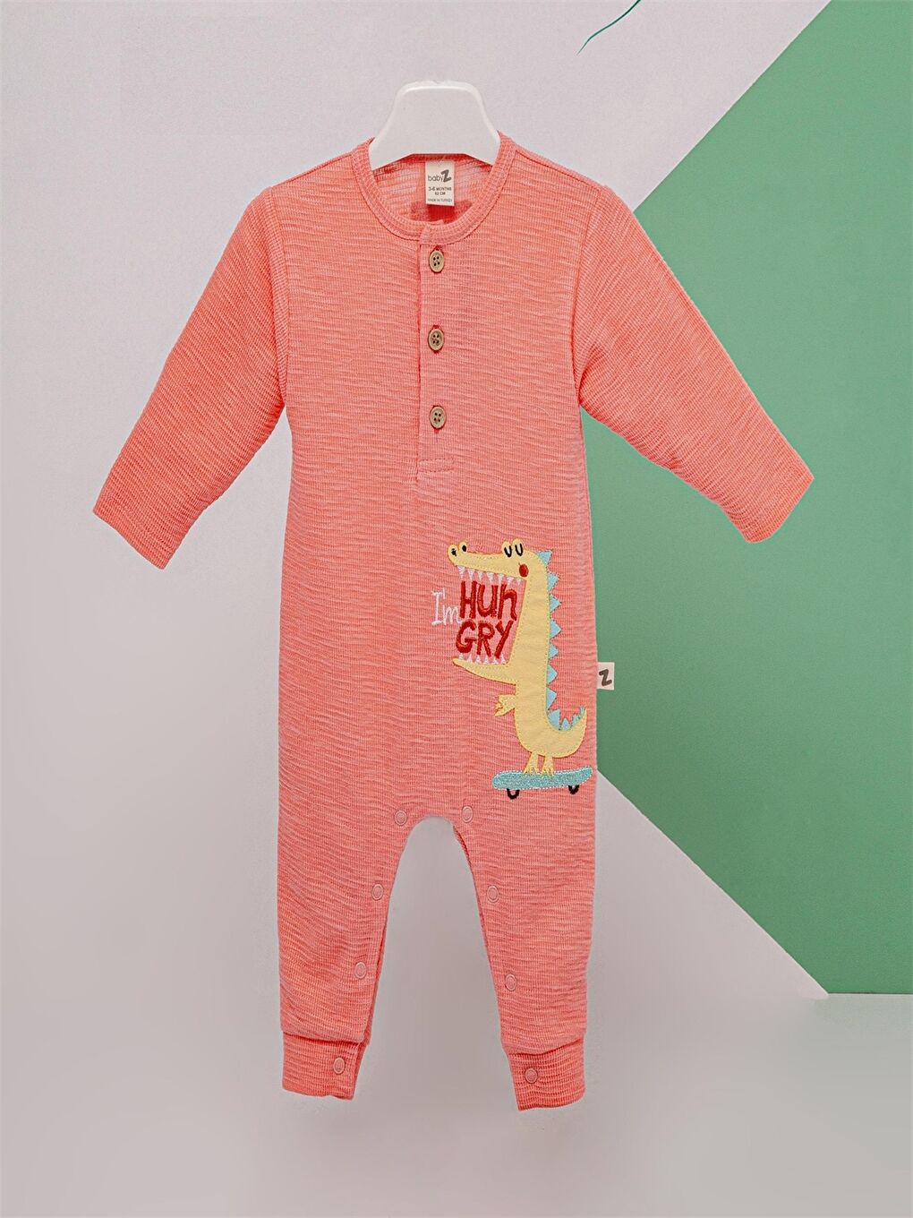 Kırmızı Bisiklet Yaka Baskılı Erkek Bebek Tulum