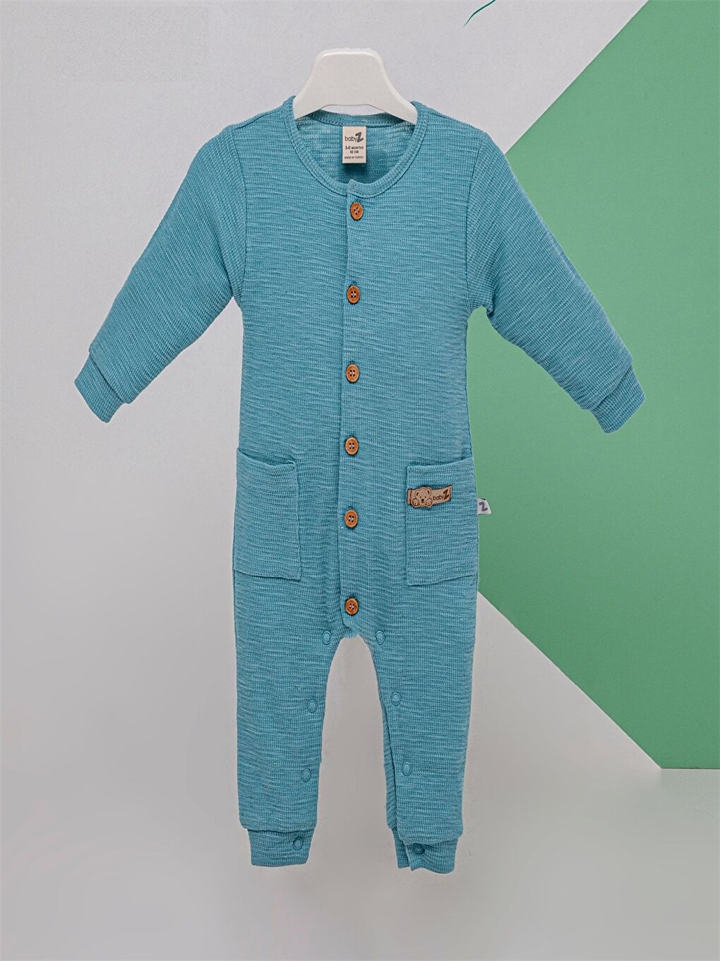 İndigo Bisiklet Yaka Baskılı Erkek Bebek Tulum