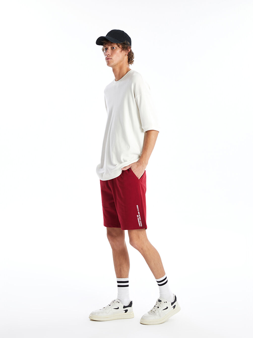 Kırmızı Standart Kalıp Erkek Şort-2