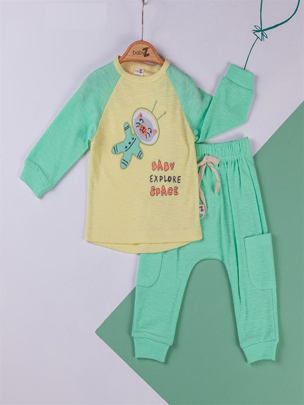 Yeşil Bisiklet Yaka Erkek Bebek Takım