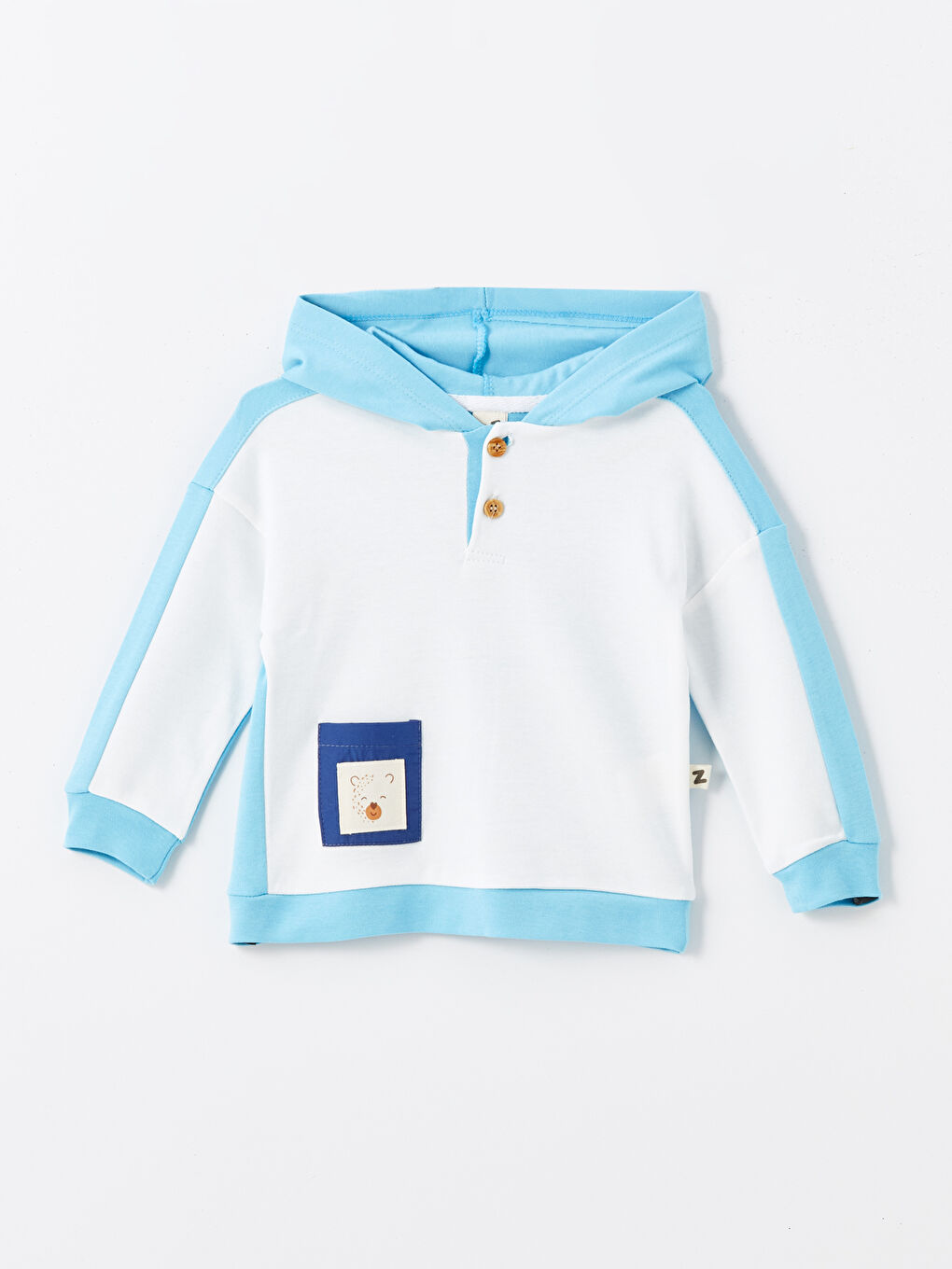 Turkuaz Kapüşonlu Erkek Bebek Takım-1