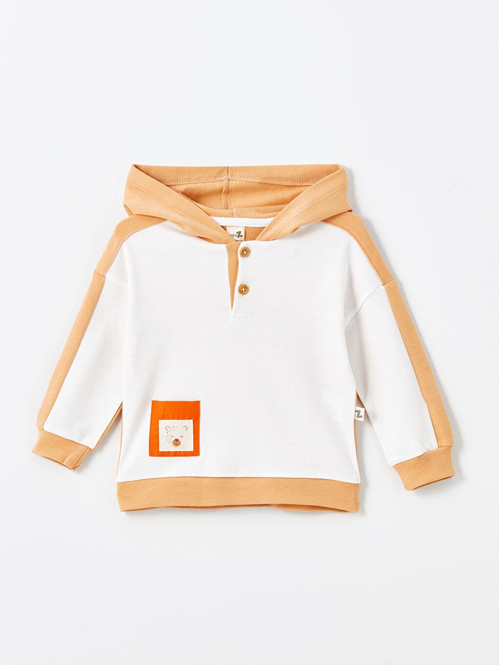 Turuncu Kapüşonlu Erkek Bebek Takım-1