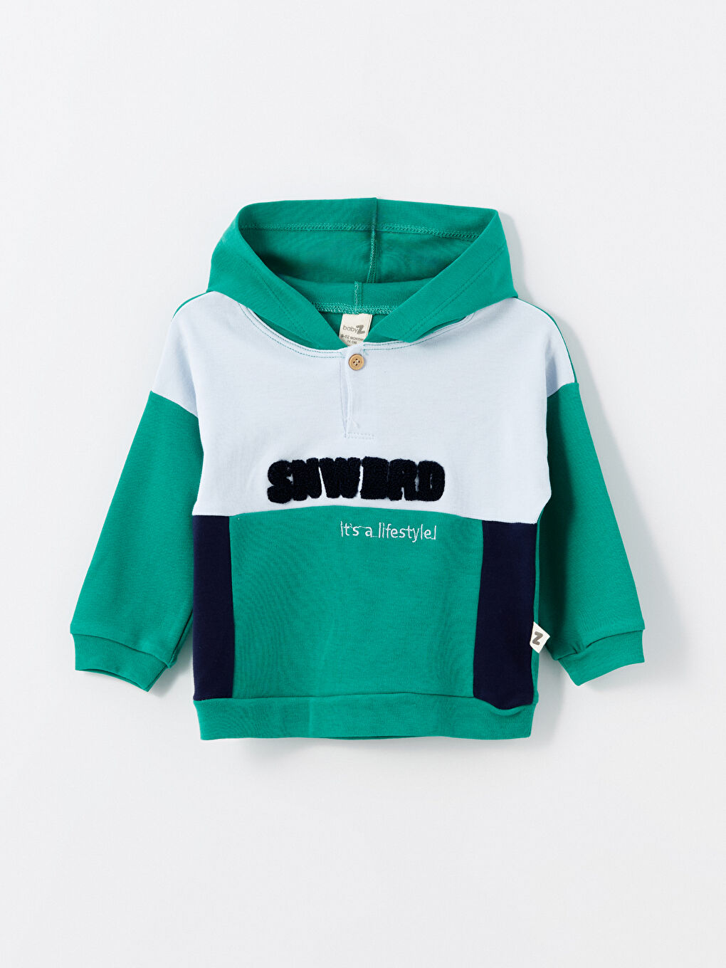 Yeşil Kapüşonlu Erkek Bebek Takım-1
