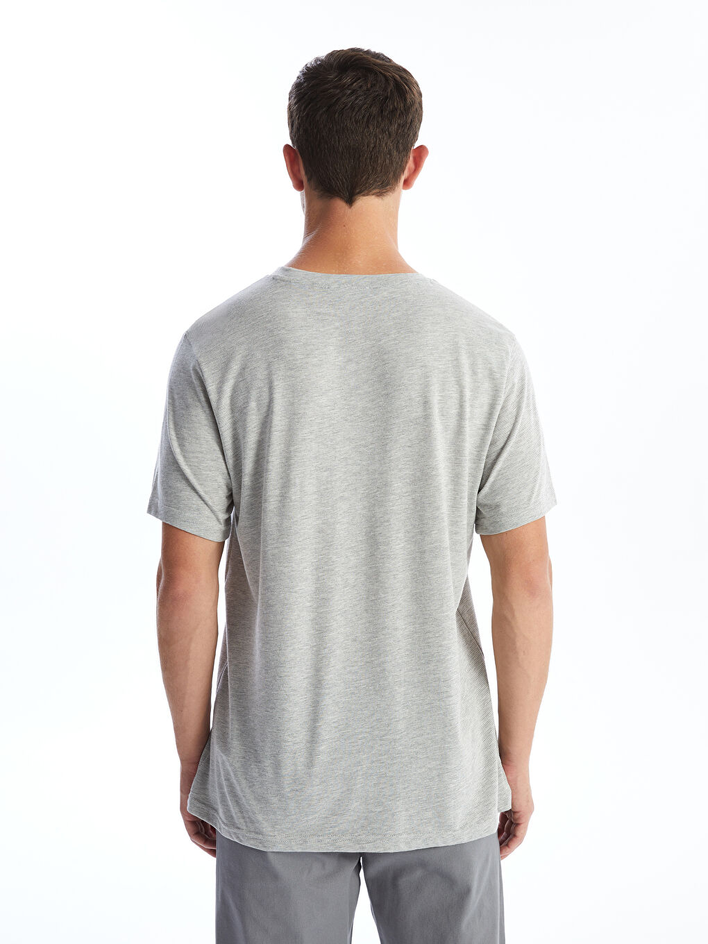 V Neck Short Sleeve Combed Cotton Men's T-shirt -S4MJ34Z8-LJX
