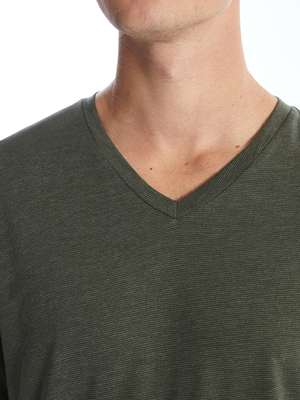 قميص جيرسي عنق V كم قصير رجال-2