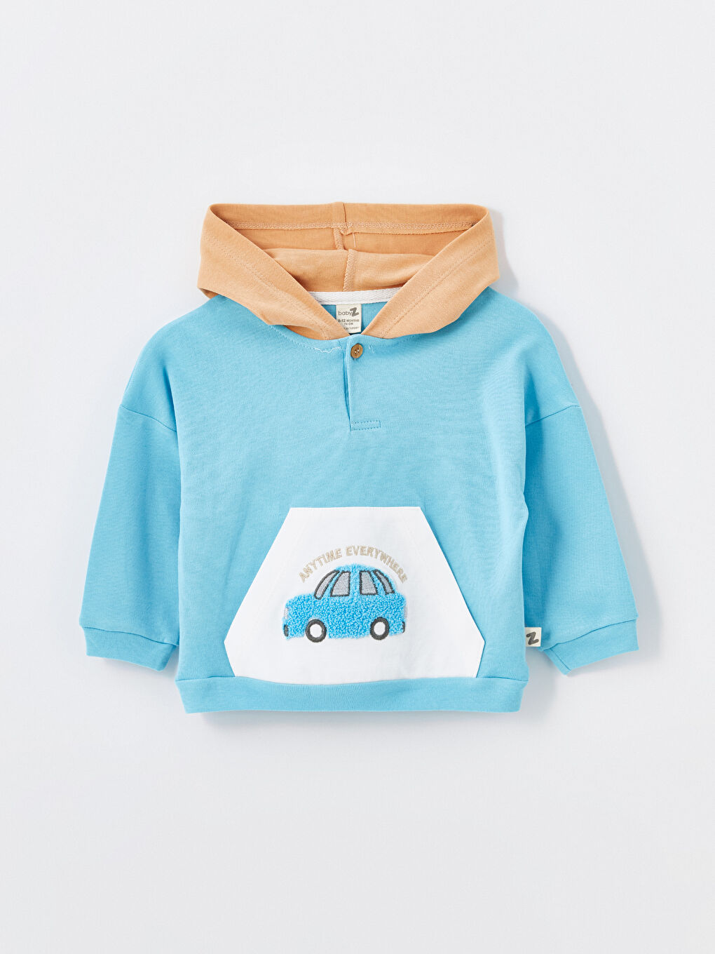 Turuncu Kapüşonlu Erkek Bebek Takım-1