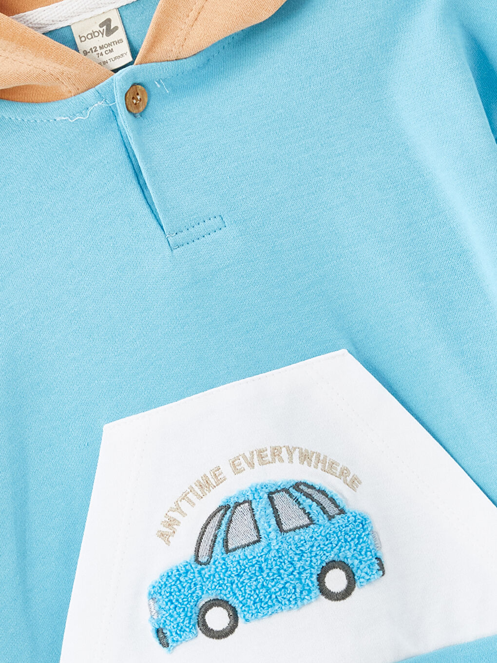 Turuncu Kapüşonlu Erkek Bebek Takım-2