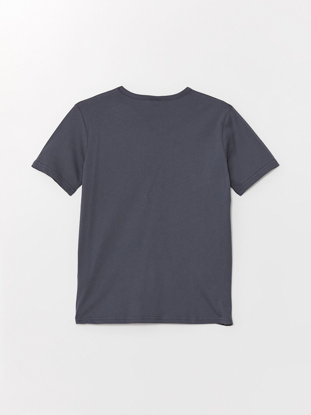 Antrasit Bisiklet Yaka Baskılı Kısa Kollu Erkek Çocuk Tişört-5