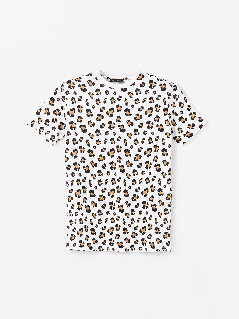 Kahverengi Bisiklet Yaka Desenli Kadın Tunik-4