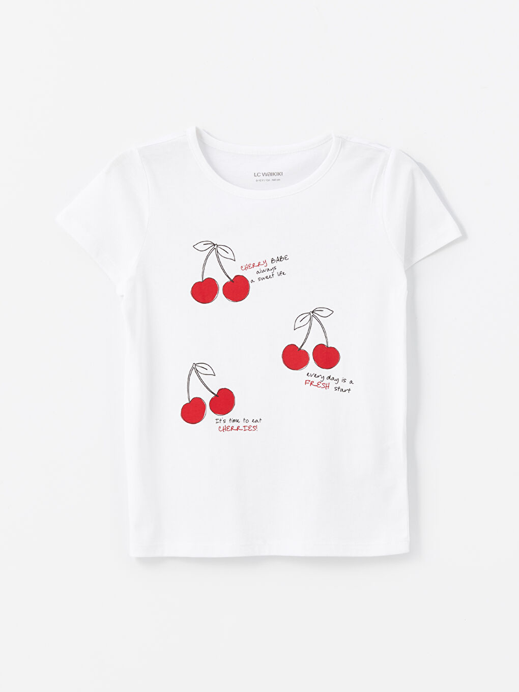 Crew Neck Printed Short Sleeve Girls' T-Shirt -S4MJ77Z4-Q6K