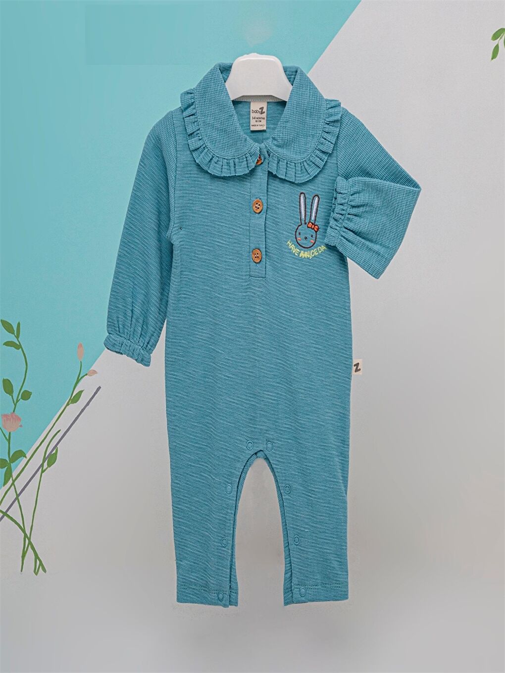 İndigo Bebe Yaka Kız Bebek Tulum