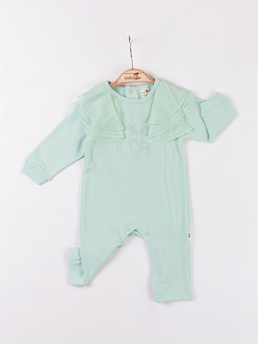 Yeşil Bisiklet Yaka Kız Bebek Tulum