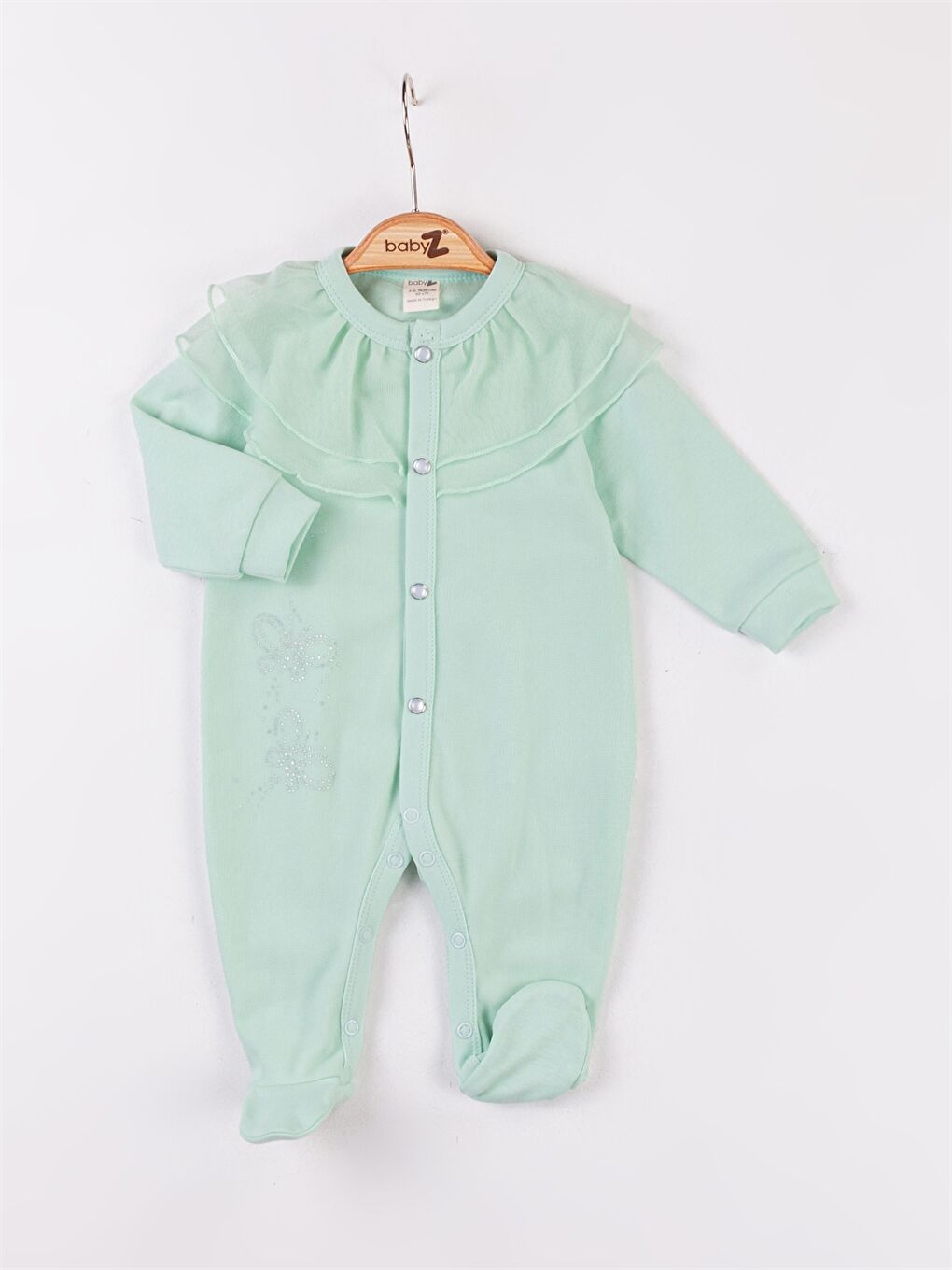 Babyzz Yeşil Bisiklet Yaka Kız Bebek Tulum