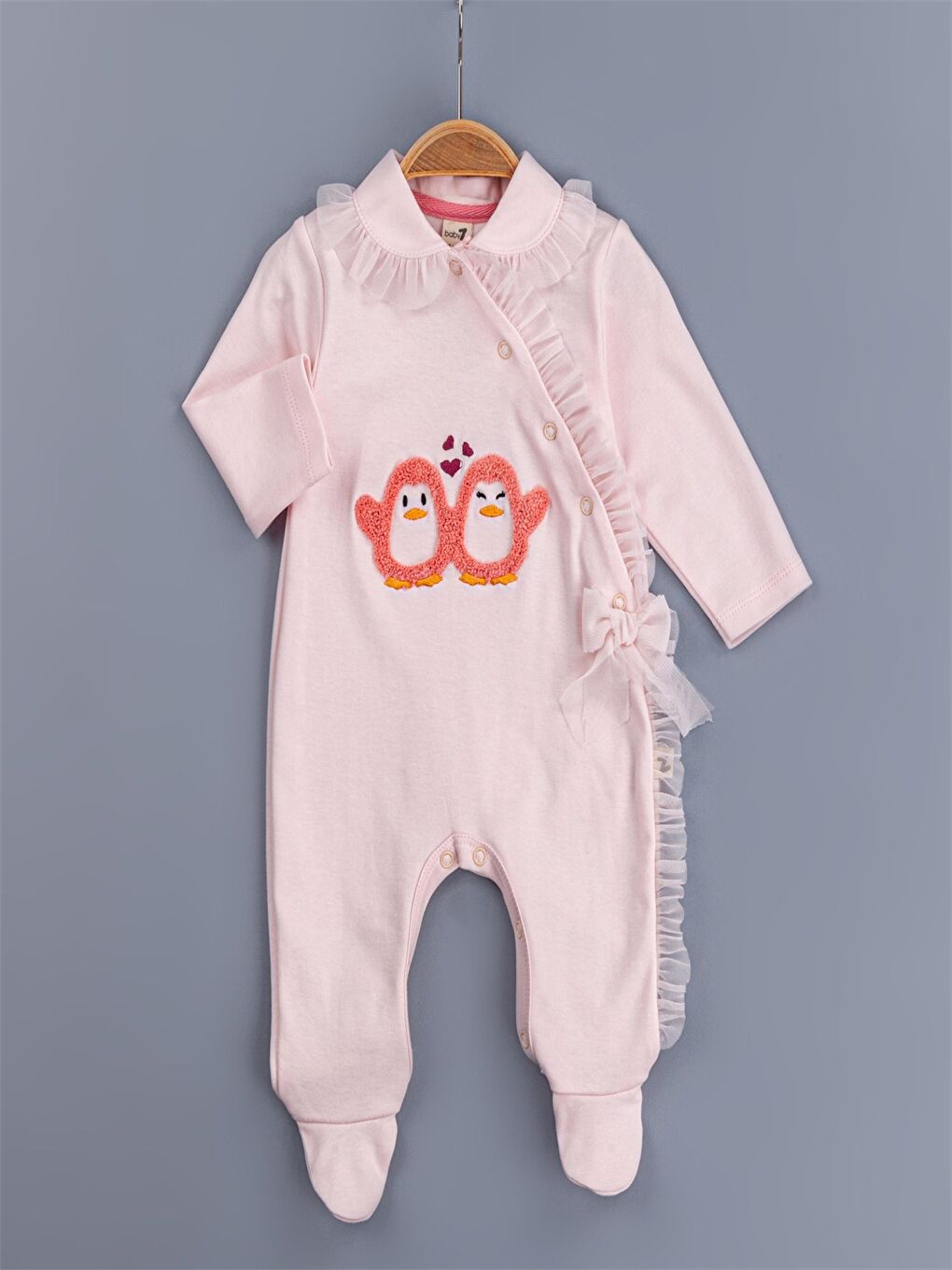 Babyzz Pembe Bebe Yaka Kız Bebek Tulum