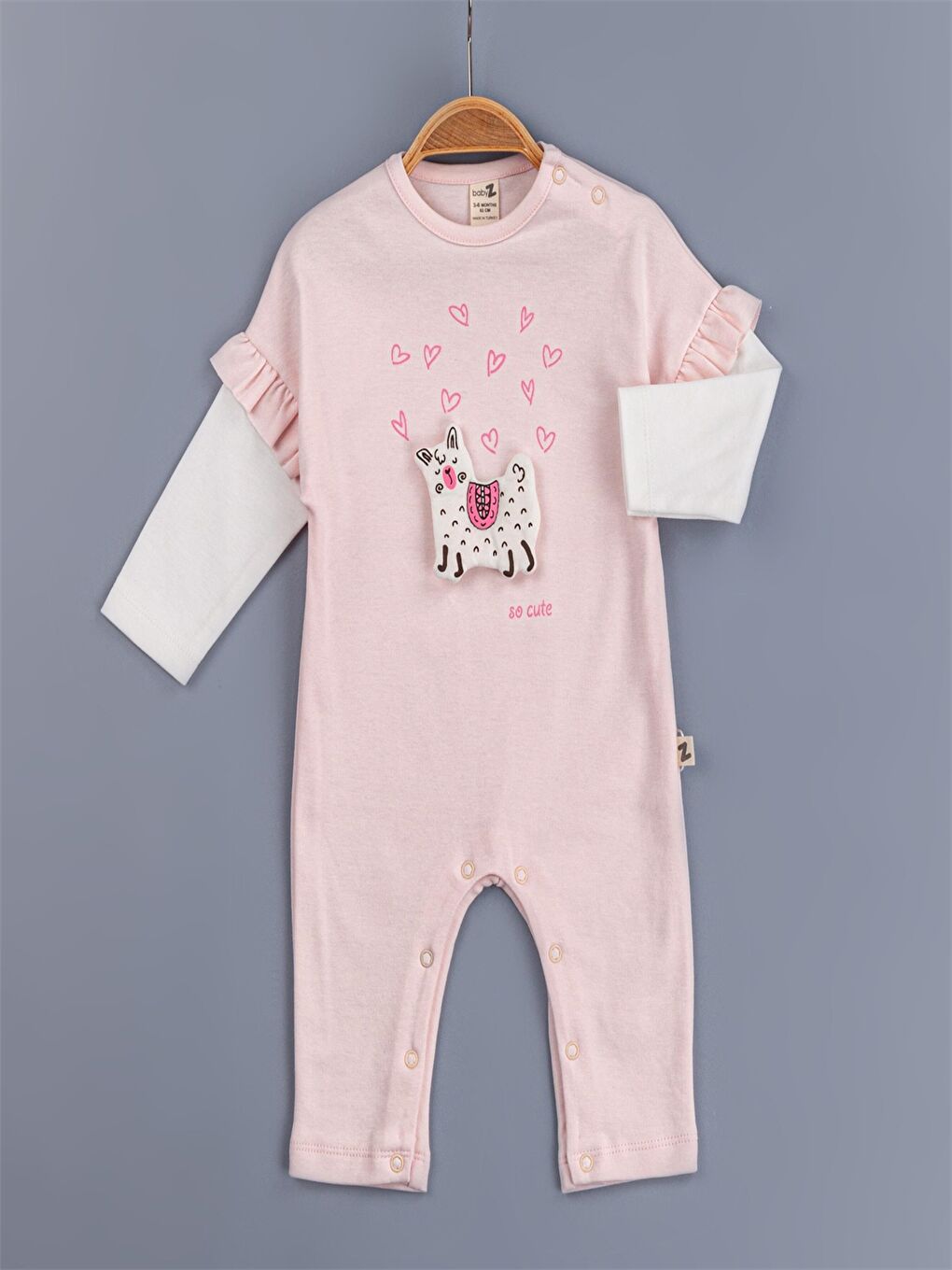 Pembe Bisiklet Yaka Kız Bebek Tulum