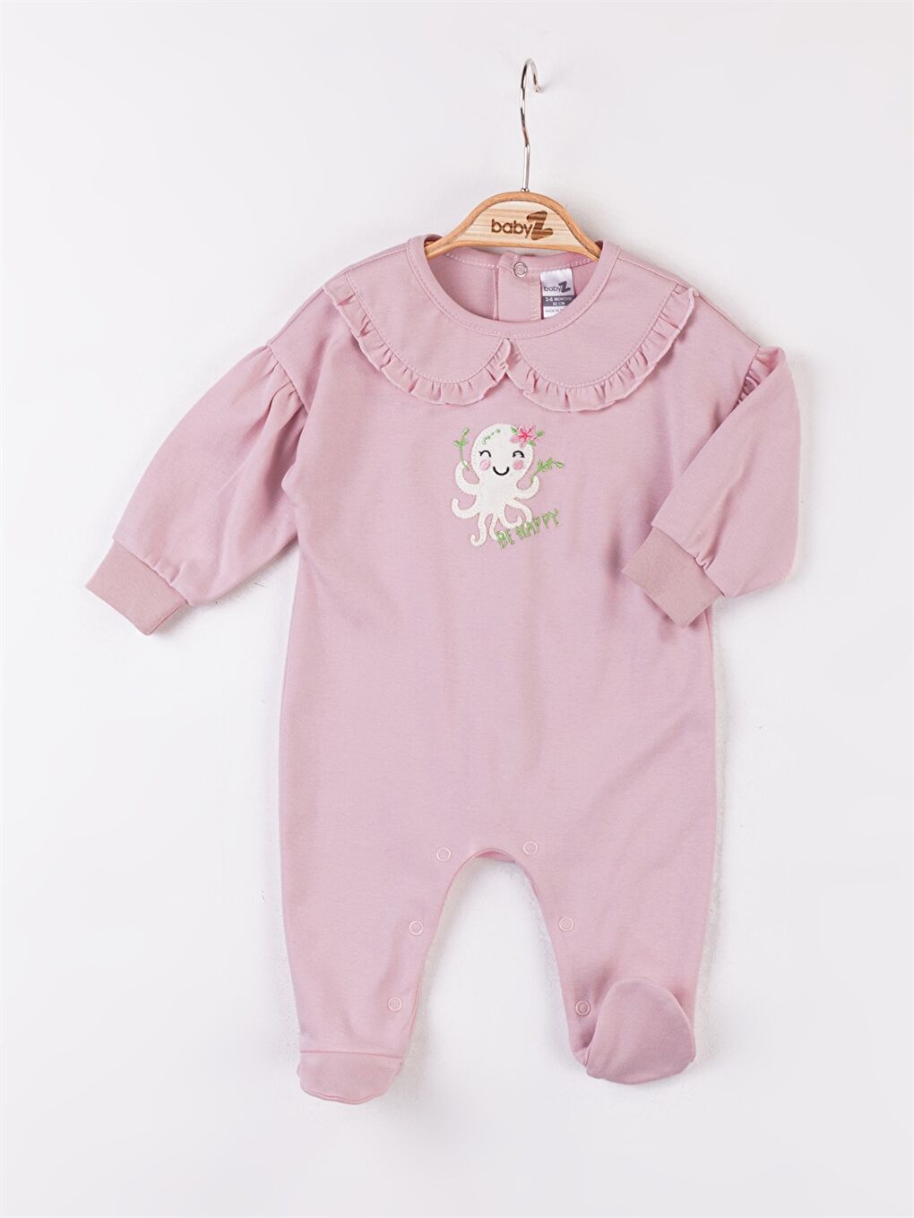 Pembe Bebe Yaka Kız Bebek Tulum