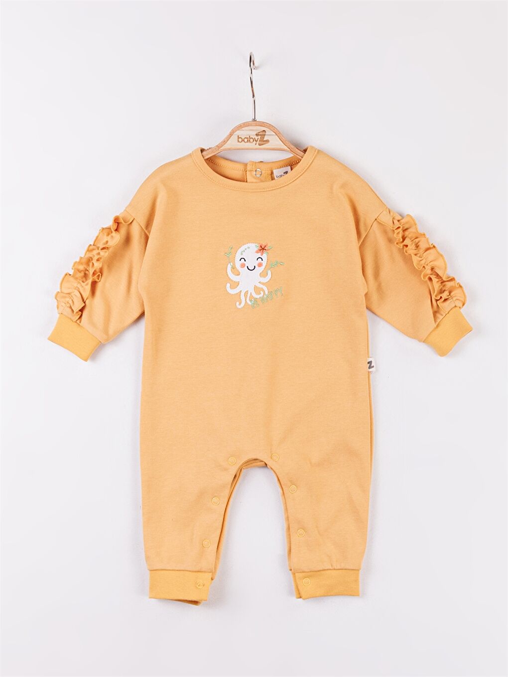 Sarı Bisiklet Yaka Kız Bebek Tulum-1