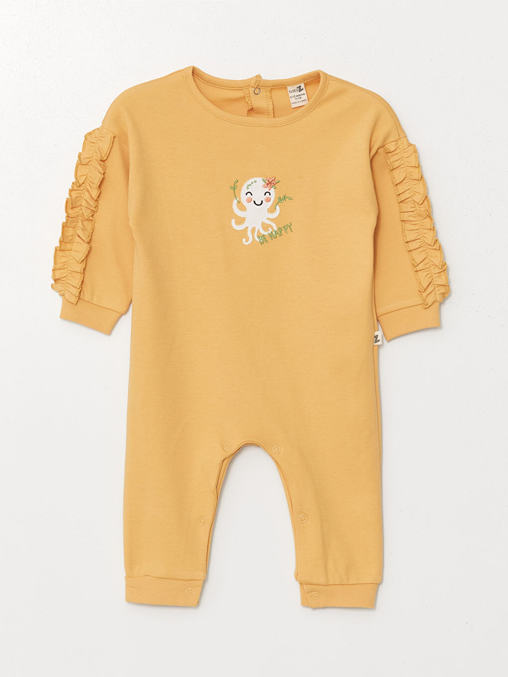 Sarı Bisiklet Yaka Kız Bebek Tulum