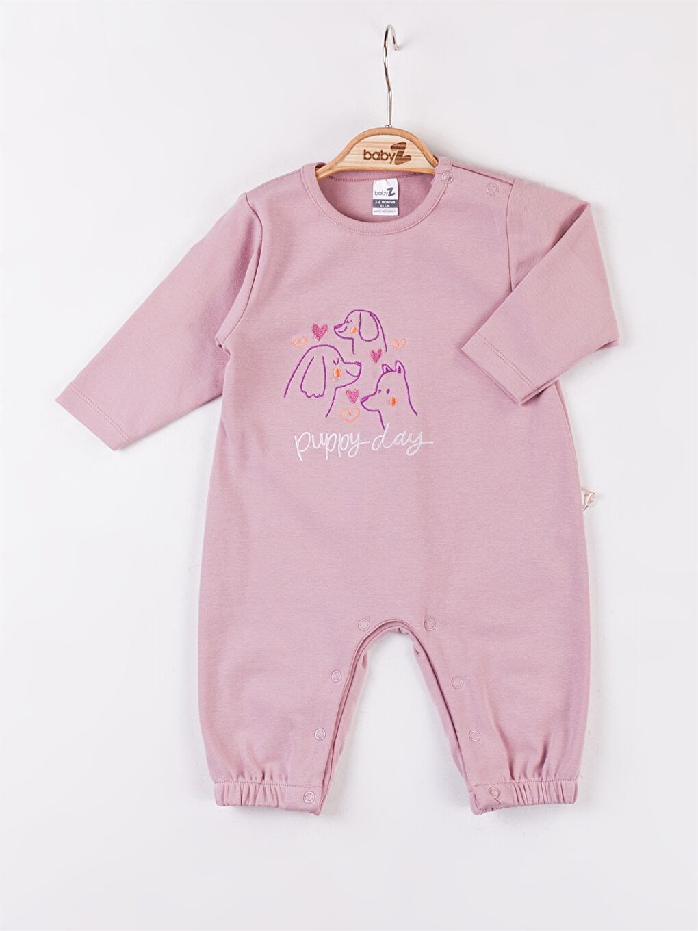 Pembe Bisiklet Yaka Kız Bebek Tulum