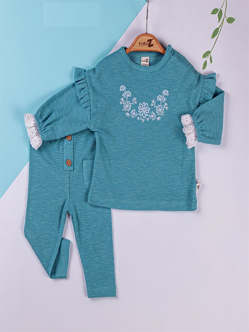 İndigo Bisiklet Yaka Kız Bebek Takım