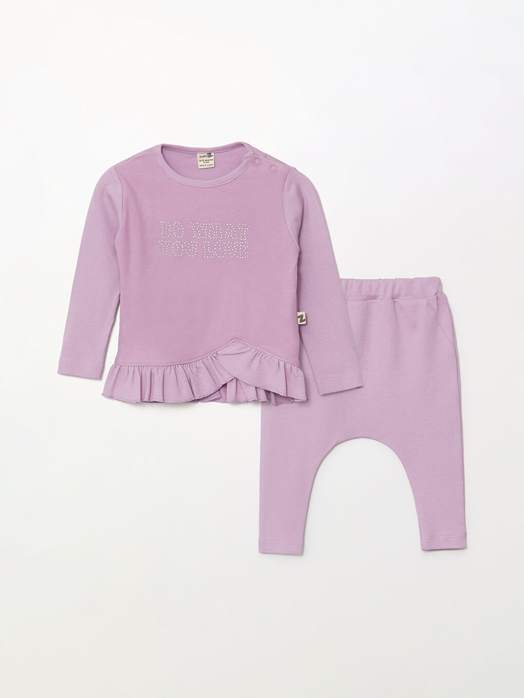 Lila Bisiklet Yaka Kız Bebek Takım
