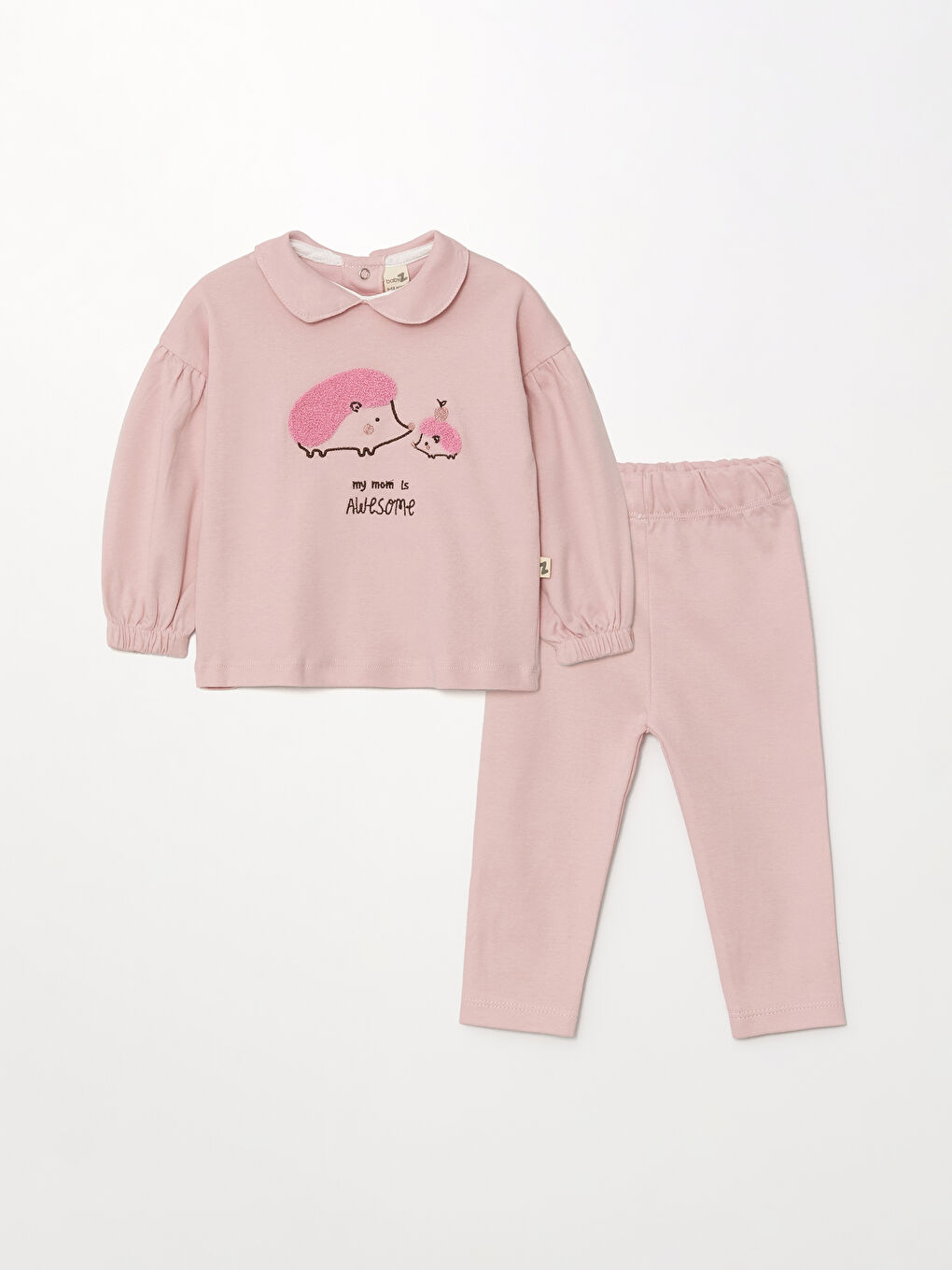 Pembe Bebe Yaka Kız Bebek Takım