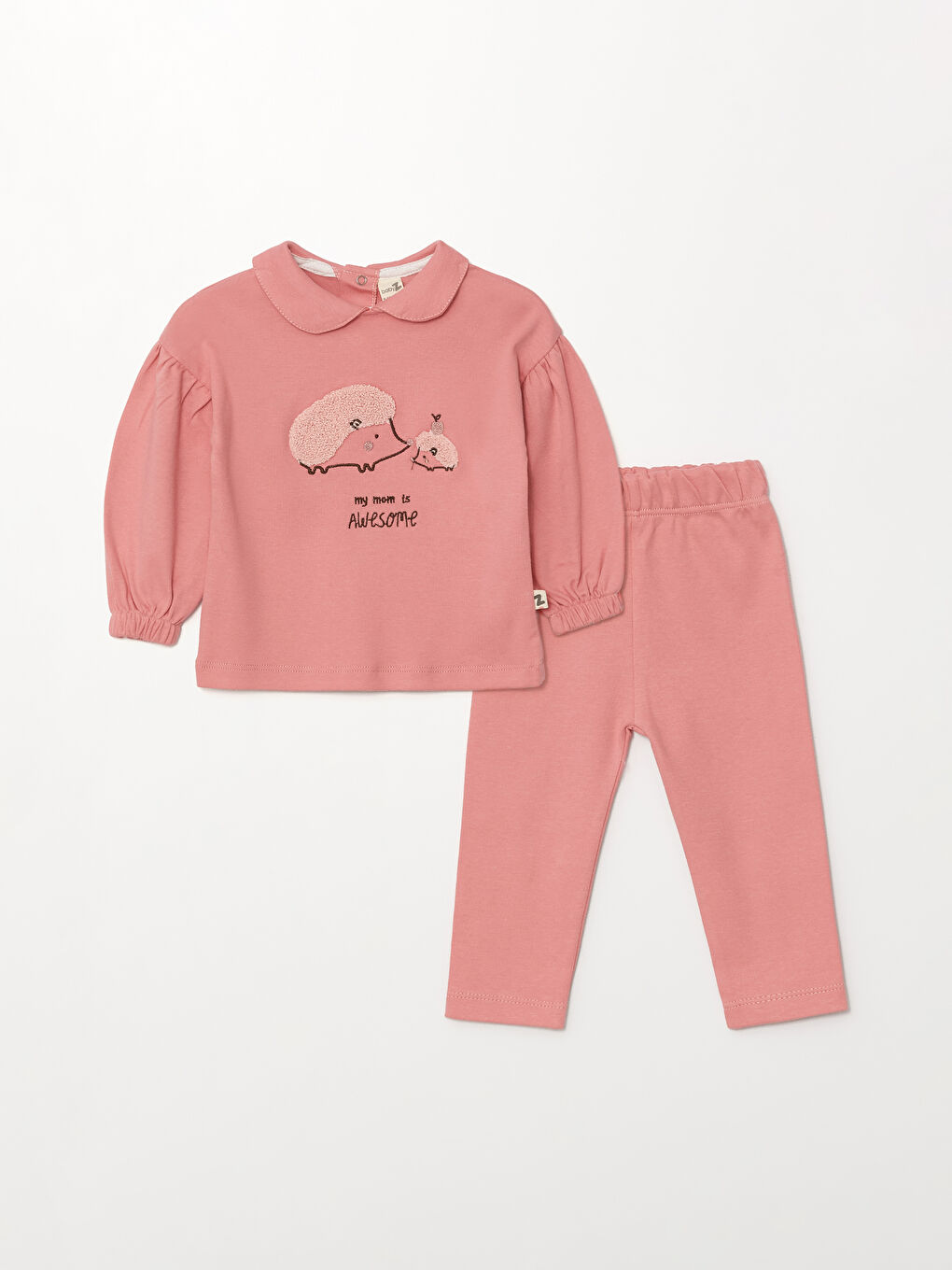 Pembe Bebe Yaka Kız Bebek Takım