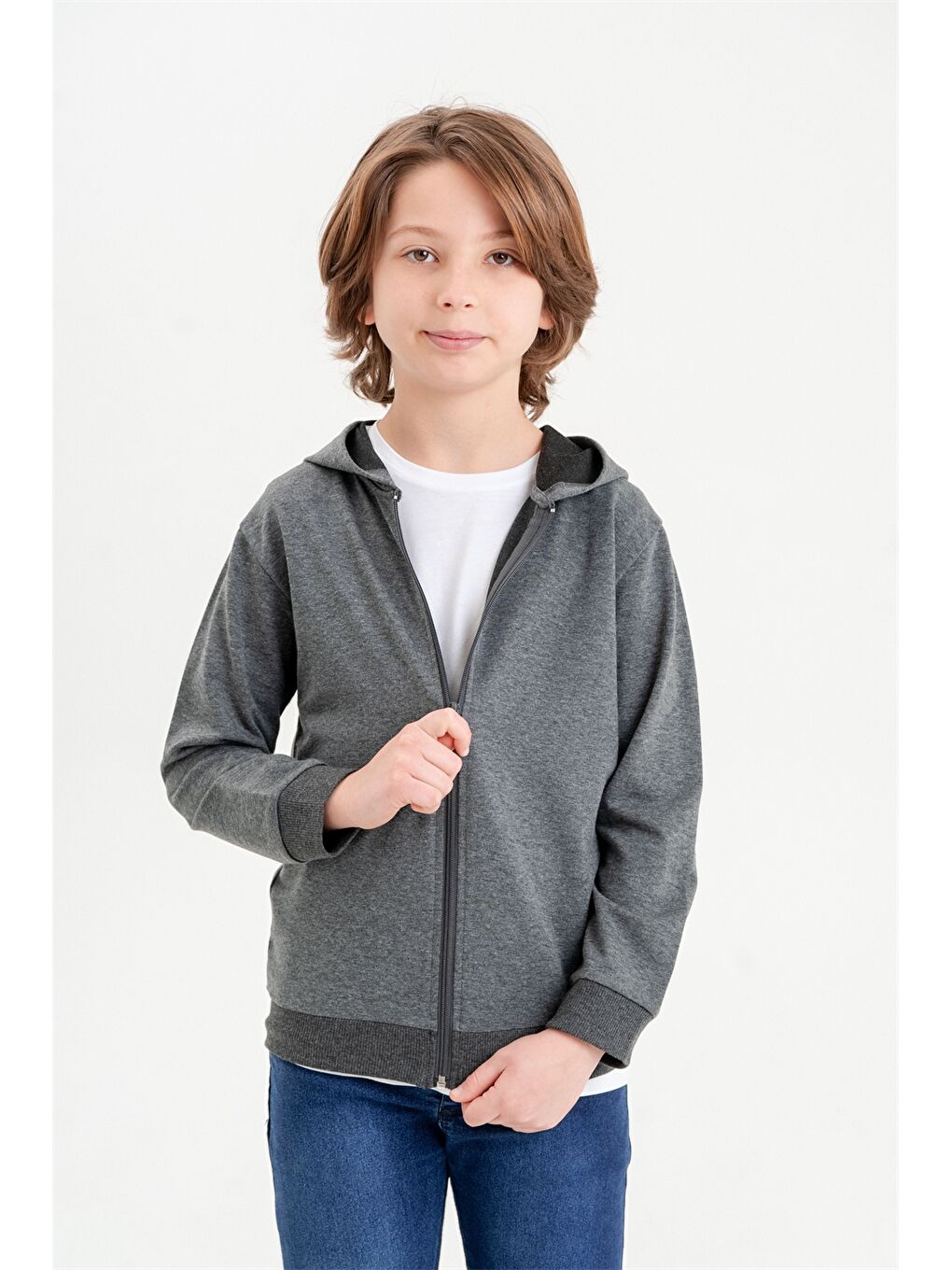 Mışıl Kids Antrasit Fermuarlı Erkek Çocuk Sweatshirt