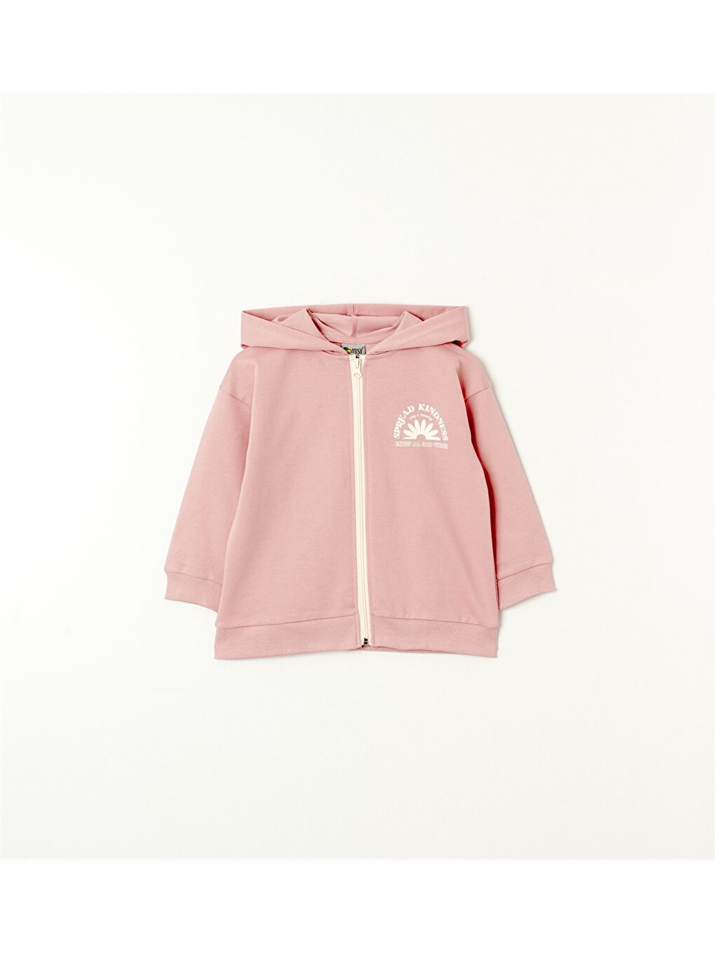 Mışıl Kids Pembe Fermuarlı Kapüşonlu Kız Bebek Sweatshirt