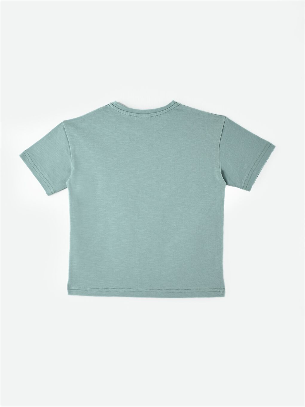 Yeşil Bisiklet Yaka Baskılı Kız Bebek Tişört-2