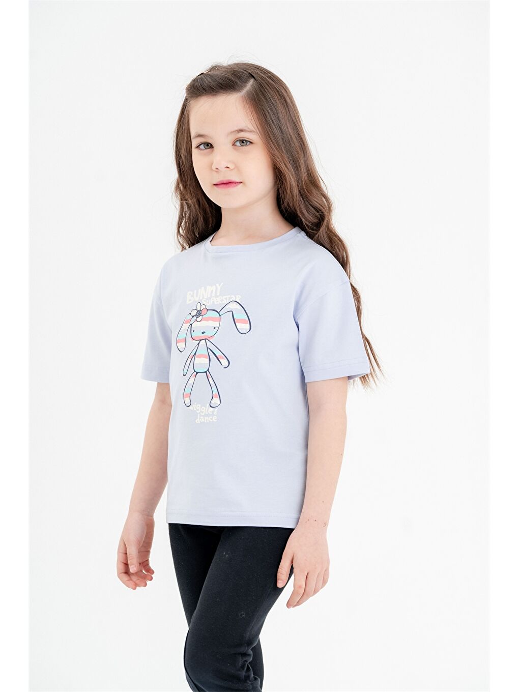 Lila Bisiklet Yaka Baskılı Kız Bebek Tişört-2