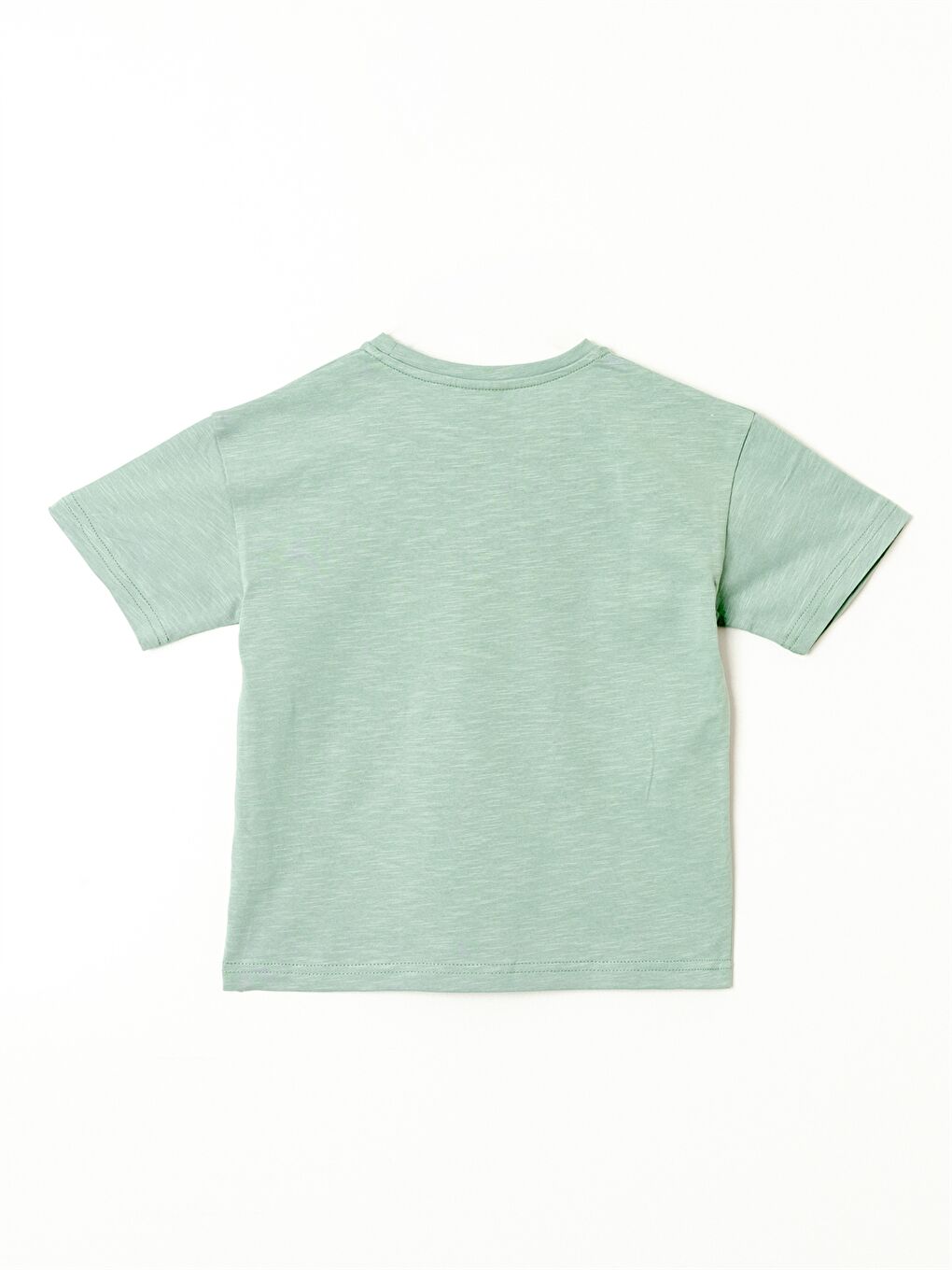 Yeşil Bisiklet Yaka Baskılı Kız Bebek Tişört-1