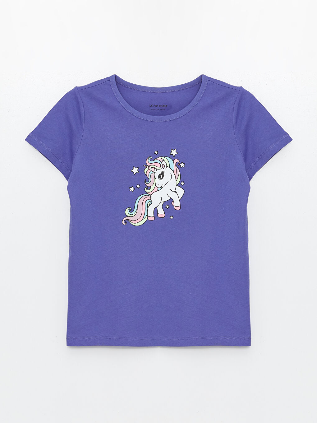 Crew Neck Printed Short Sleeve Girls' T-Shirt-2
