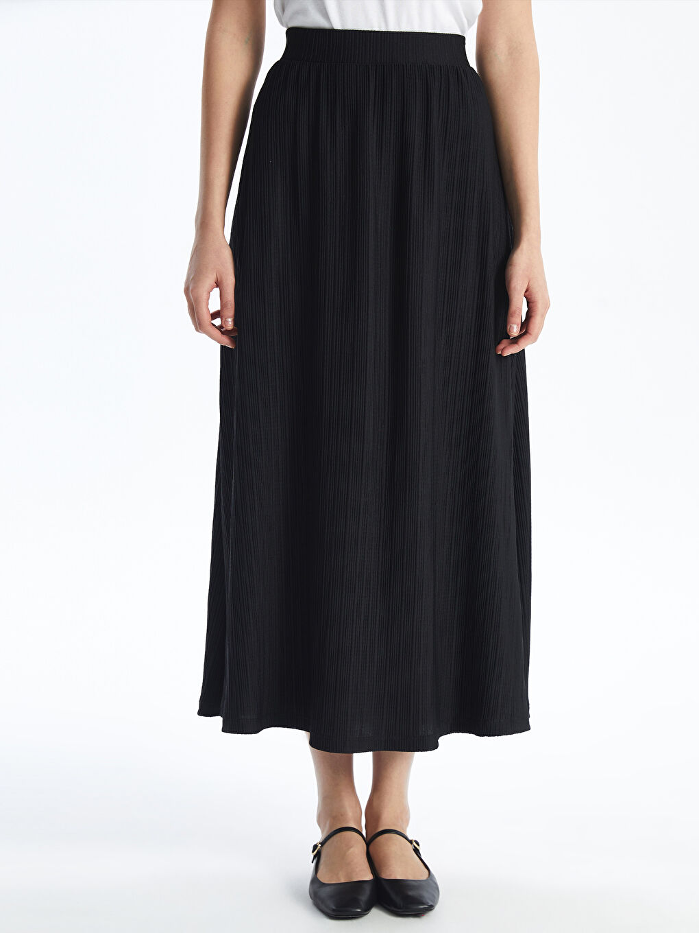 Women's Flared Straight Skirt With Elastic Waist -S4MK43Z8-CVL