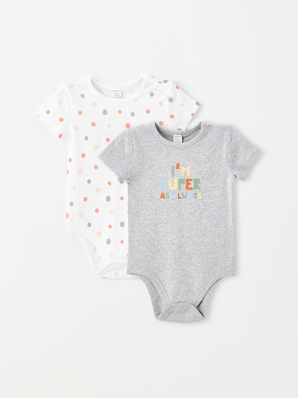 Beyaz Bisiklet Yaka Kısa Kollu Baskılı Erkek Bebek Çıtçıtlı Bodysuit